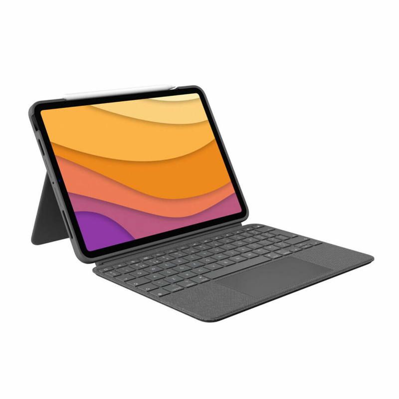 Funda para Tablet y Teclado Logitech iPad Air 2020 Gris Qwerty Español QWERTY